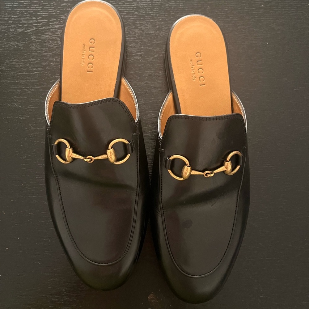 Gucci Princetown Horsebit Loafer mule US 7 EU 37 Slip-On Black leather